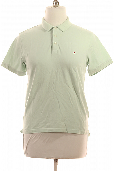 TOMMY HILFIGER Polo světle zelené jednobarevné basic s krátkým rukávem Velikost L | TOMMY HILFIGER | obrázek 2