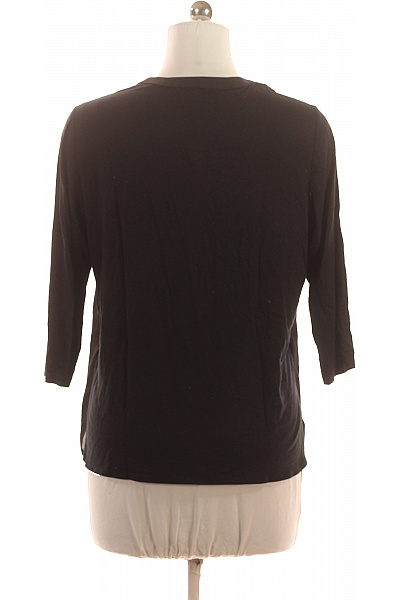 FRANK WALDER Dámské viskózové černé tričko elegantní jednobarevné s tříčtvrtečním rukávem Vel. 42 | FRANK WALDER | obrázek 2