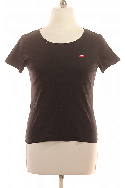 LEVIS Dámské bavlněné tričko s krátkým rukávem černé basic s kulatým výstřihem Velikost XL | LEVIS | obrázek 2