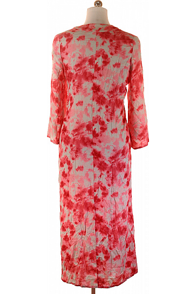 studio Viskózové midi šaty s dlouhým rukávem růžové batikované volné boho na denní nošení Vel. XL | studio | obrázek 2