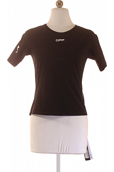 OFF-WHITE Dámské černé sportovní tričko s krátkým rukávem a nápisem Vel. L | OFF-WHITE | obrázek 2