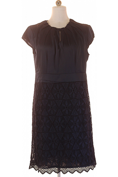 BETTY BARCLAY Tmavě modré pouzdrové šaty krátký rukáv krajkové elegantní koktejlové ke kolenům Velikost 44 | BETTY BARCLAY | obrázek 2