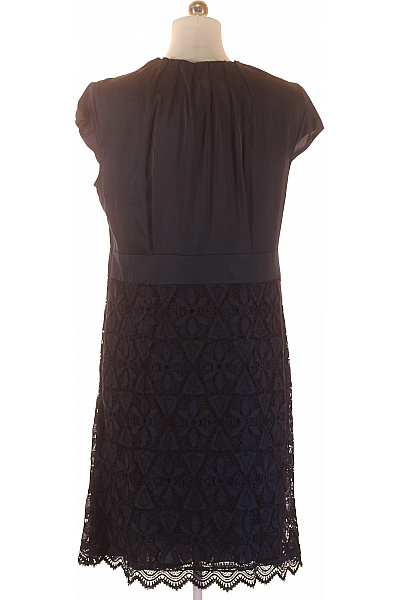 BETTY BARCLAY Tmavě modré pouzdrové šaty krátký rukáv krajkové elegantní koktejlové ke kolenům Velikost 44 | BETTY BARCLAY | obrázek 3