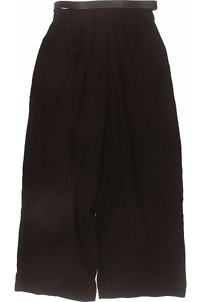 Dámské černé bavlněné široké volné kalhoty s páskem elegantní Velikost L | Unimoda | obrázek 3