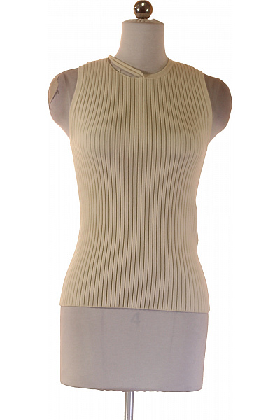Max Mara Dámské Béžové žebrované Tílko Bez Rukávů Velikost S