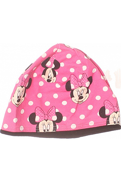 Růžové Dětské Čepice Minnie Teplé Tečkované