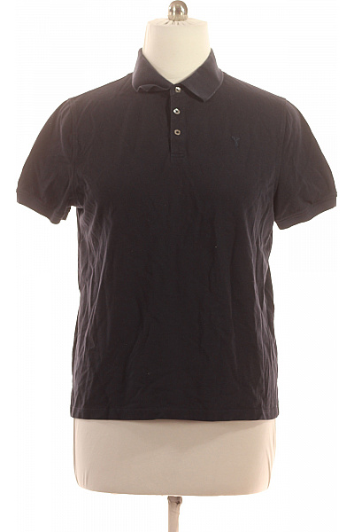Double Agent Pánské Bavlněné Polo Tričko Tmavé Krátký Rukáv Jednobarevné Basic Velikost Xl