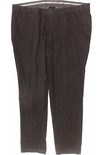 Hiltl Pánské Tmavě Hnědé Kostkované Rovné Volnočasové Kalhoty Vel. XL