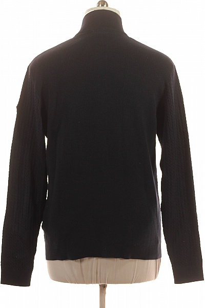 NO EXCESS Pánský tmavě modrý pletený pulovr se stojáčkem a copánkovým vzorem Vel. xxl | NO EXCESS | obrázek 3