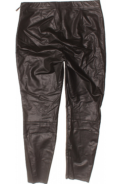 MILANO ITALY Dámské koženkové kalhoty černé lesklé skinny s pružným pasem Vel. 44 | MILANO ITALY | obrázek 2