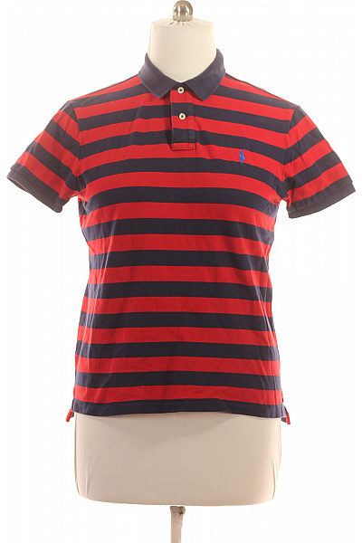 POLO CLUB Royal Berkshire Pánské bavlněné polo tričko červené tmavě modré pruhované s límečkem Vel. L | POLO CLUB Royal Berkshire | obrázek 2