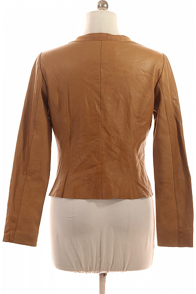 CIGNO NERO Dámská kožená bunda biker křivák hnědá krátká stylová na podzim Vel. 40 | CIGNO NERO | obrázek 2