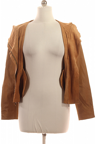 CIGNO NERO Dámská kožená bunda biker křivák hnědá krátká stylová na podzim Vel. 40 | CIGNO NERO | obrázek 3