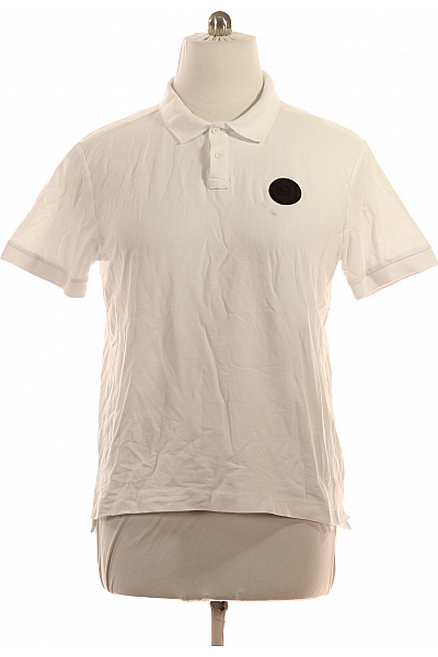 Iceberg Polo Tričko Bílé Jednobarevné Basic S Límečkem S Krátkým Rukávem Vel. L