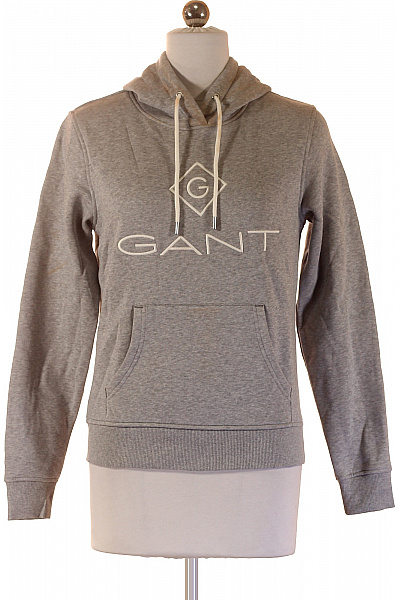 GANT Dámská Bavlněná šedá Hoodie S Kapucí A Klokaní Kapsou Velikost Xs