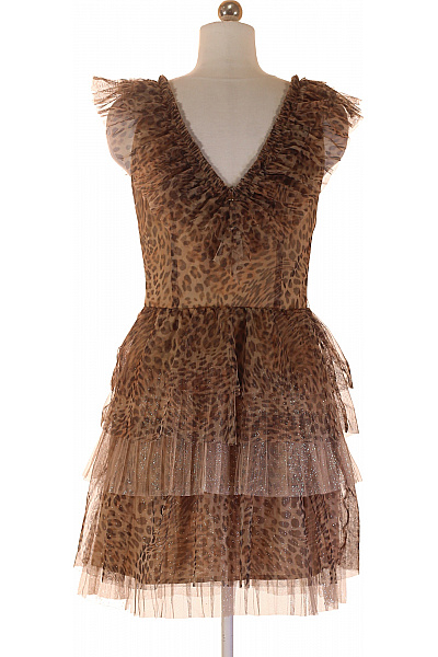 LIU JO Letní šaty zvířecí vzor tylové třpytivé volnočasové Velikost S | LIU JO | obrázek 3