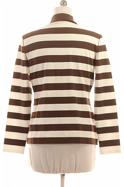 MARCCAIN Dámské hnědo bílé pruhované tričko s rolákem dlouhý rukáv basic Velikost L | MARCCAIN | obrázek 2