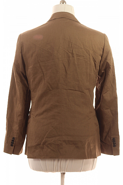 Hnědé polyesterové volnočasové sako jednořadé s kapsami na běžné nošení Vel. XL | Unimoda | obrázek 2