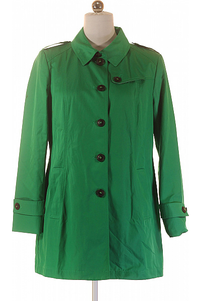FUCHS SCHMITT Dámský Bavlněný Zelený Trenčkot Klasický Stylový Jarní Podzimní Nepromokavý Vel. 40