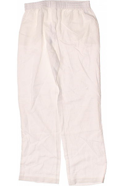 IN LINEA Dámské Lněné Letní Kalhoty Volnočasové Bílé Vel. 40