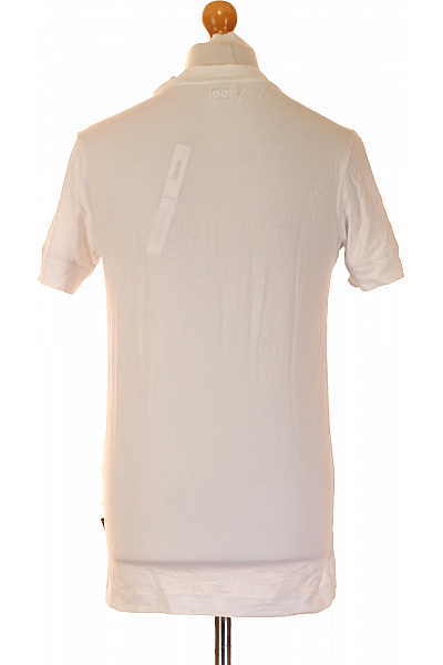 JOOP! Pánské bavlněné tričko bílé basic s krátkým rukávem se stojáčkem Vel. m | JOOP! | obrázek 3