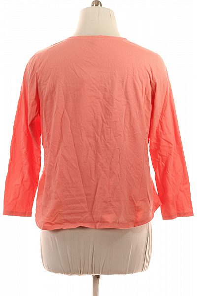 RÖSCH Dámské bavlněné tričko korálové V-výstřih dlouhý rukáv basic Vel. 48 | RÖSCH | obrázek 3