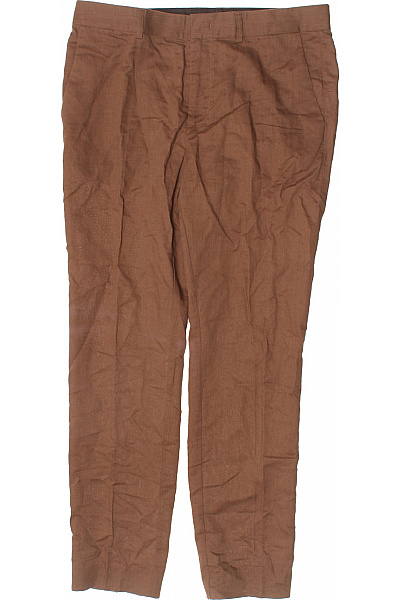 Hnědé společenské kalhoty s puky ležérní rovné dlouhé Vel. XL | Unimoda | obrázek 2