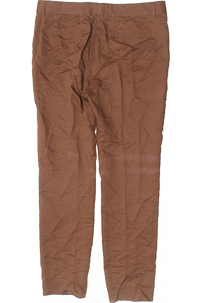 Hnědé společenské kalhoty s puky ležérní rovné dlouhé Vel. XL | Unimoda | obrázek 3