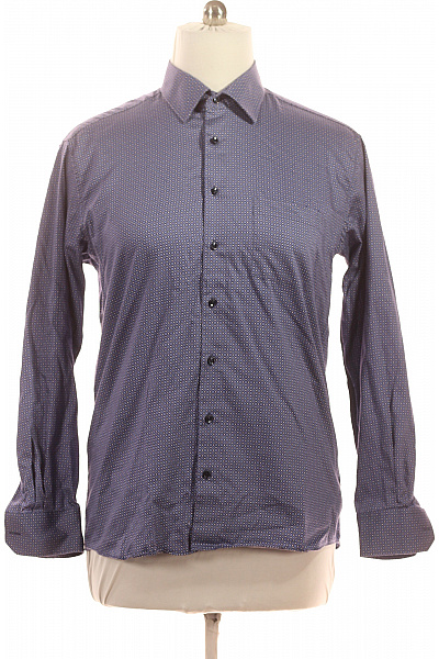 ETERNA Pánská modrá košile dlouhý rukáv vzorovaná elegantní business regular fit Vel. 42 | ETERNA | obrázek 2