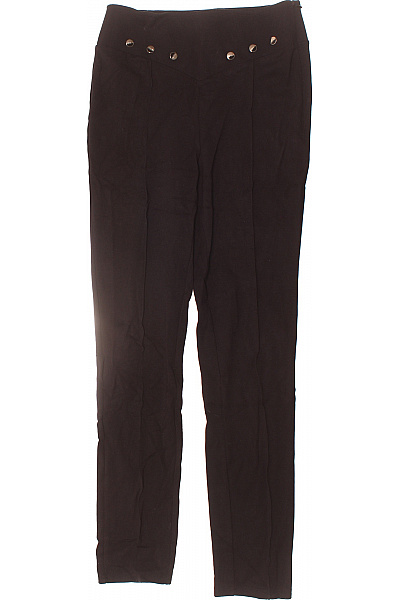 LIU JO Dámské černé Skinny Kalhoty S Vysokým Pasem A Ozdobnými Knoflíky Velikost S