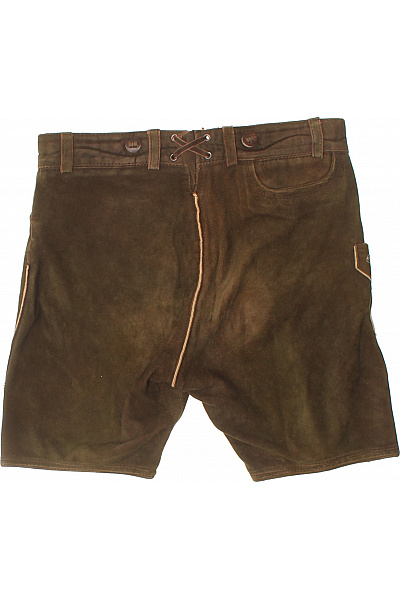 Dětské kožené kraťasy hnědé tradiční vyšívané krátké Velikost 164 | Unimoda | obrázek 2