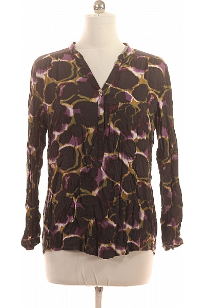 Cartoon Dámská Tuniková Halenka S Dlouhým Rukávem A Výstřihem Do V Vzorovaná Tmavá Velikost L