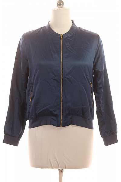 LAWRENCE GREY Dámská Bomber Bunda Lesklá Modrá Přechodová Na Jaro Podzim Velikost 36