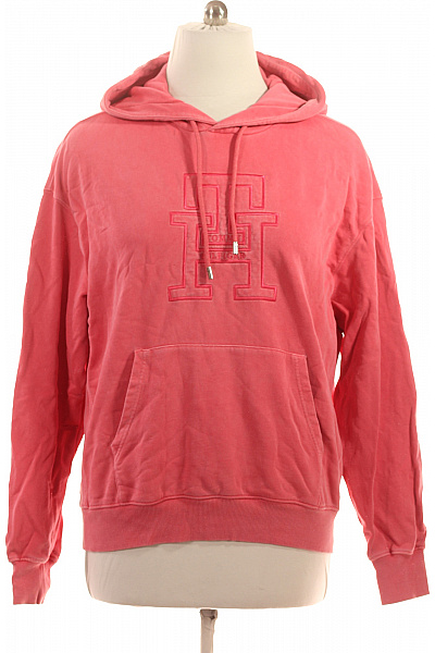 TOMMY HILFIGER Bavlněná Růžová Mikina Streetwear Oversized S Kapucí Klokaní Kapsou Velikost l | TOMMY HILFIGER | obrázek 2