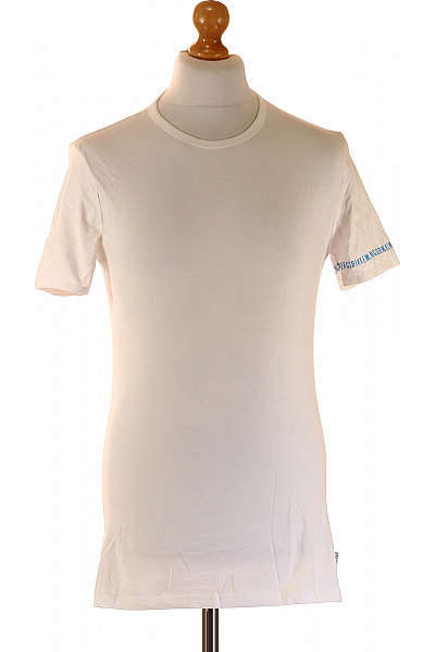 BIKKEMBERGS Jednoduché Pánské Tričko Bílé