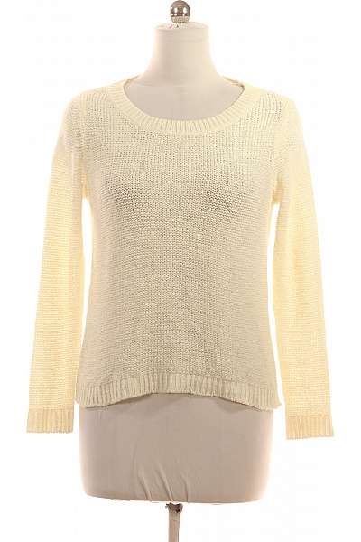 ONLY Dámský krémový acrylový pletený pulovr basic lehký přes hlavu Vel. M | ONLY | obrázek 2