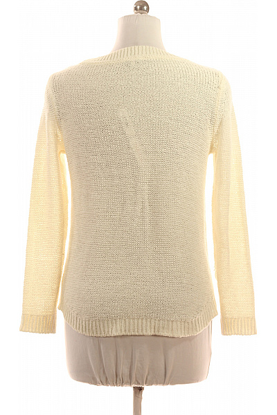 ONLY Dámský krémový acrylový pletený pulovr basic lehký přes hlavu Vel. M | ONLY | obrázek 3