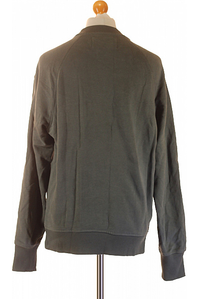 Calvin Klein Pánská bavlněná mikina tmavě zelená jednobarevná streetwear crewneck bez kapuce Velikost S | Calvin Klein | obrázek 2