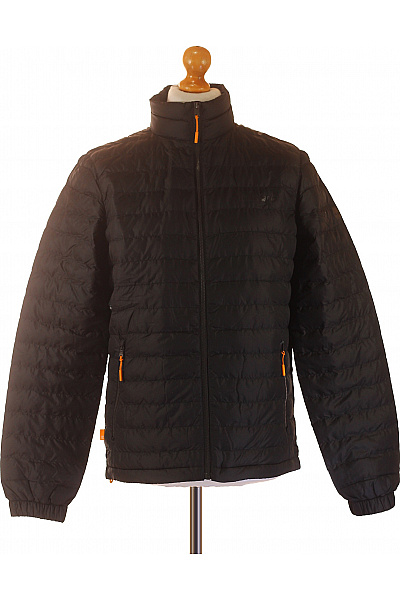 Timberland Pánská černá Polyesterová Prošívaná Lehká Zateplená Outdoorová Bunda Se Zipem Velikost S