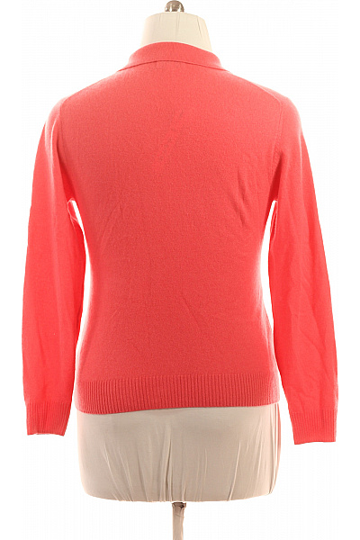 Zwillingsherz Dámský korálový pulovr s límečkem a výstřihem do V pletený basic Vel. l | Zwillingsherz | obrázek 2