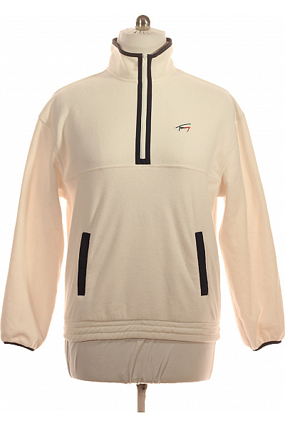 TOMMY HILFIGER Pánská krémová fleecová mikina přes hlavu s logem a kapsou Velikost m | TOMMY HILFIGER | obrázek 2