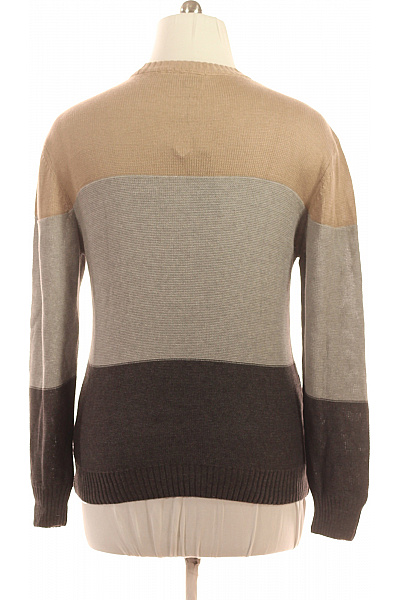 LAWRENCE GREY Pánský pruhovaný pletený pulovr béžový šedý hnědý Velikost l | LAWRENCE GREY | obrázek 3