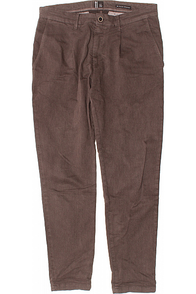 BOMBOOGIE Pánské Hnědé Chino Kalhoty Volnočasové Rovné S Puky Vel. 32