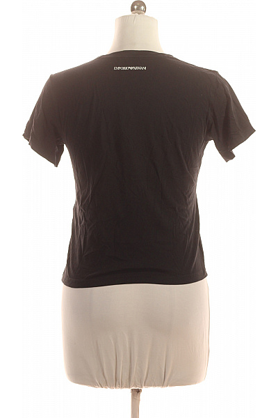 ARMANI Dámské černé tričko s krátkým rukávem a nápisem Giorgio basic Velikost 42 | ARMANI | obrázek 3