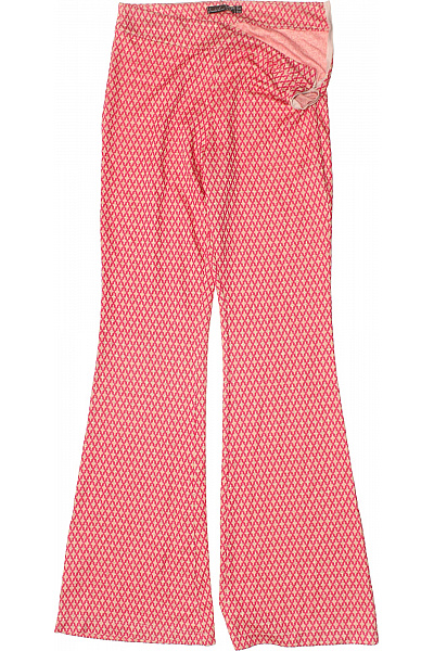 Smashed Lemond Růžové Vzorované Zvonové Letní Kalhoty S Pružným Pasem Vel. 40