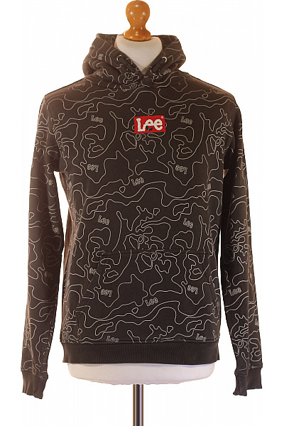 Lee Cooper Pánská černá Mikina S Kapucí A Potiskem Kontur Velikost S
