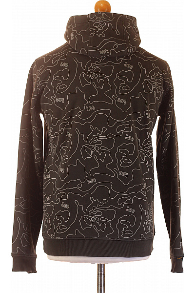 Lee Cooper Pánská černá mikina s kapucí a potiskem kontur Velikost S | Lee Cooper | obrázek 2