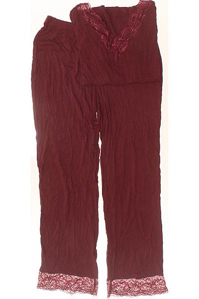 Lascana Dámské Pyžamo Vínové Krajkové Vel. 36/38