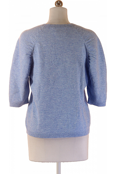 MUNTHE Dámský modrý polyesterový svetr s nabíranými rukávy a krátkým rukávem Vel. 36 | MUNTHE | obrázek 2