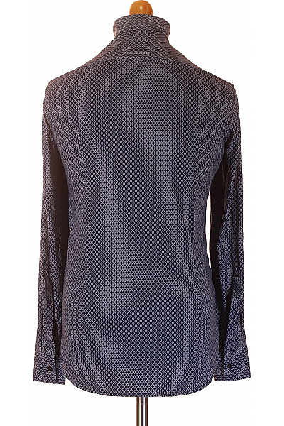 Hugo Boss Pánská modrá vzorovaná košile slim fit s dlouhým rukávem elegantní Velikost M | Hugo Boss | obrázek 3